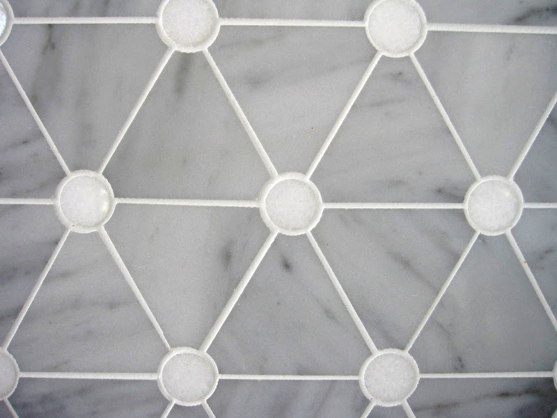 Close up of Waterwork's Aqualinea mosaic tiles