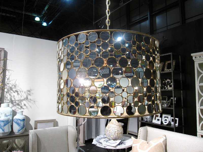 Oly's mirror and metal drum chandelier at the New York International Gift Exchange
