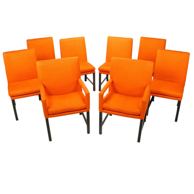  8 Vintage Milo Baughman Tangerine Dining Chairs from Assemblage