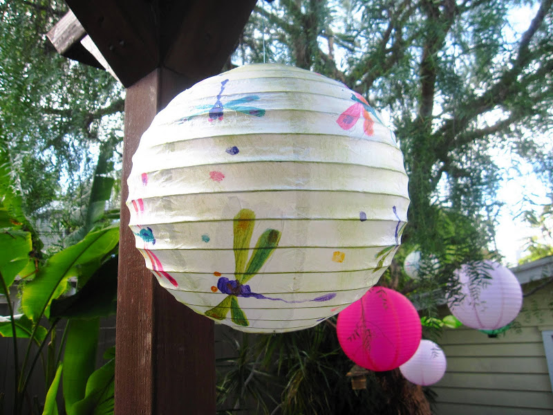 Round decorative lanterns from Land of Nod at a Baby Shower