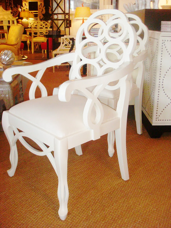 White Gloss Frances Elkins Loop Chair Reproduction 