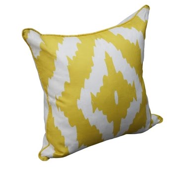 Yellow and white ikat linen pillow from Aphro Chic Shop