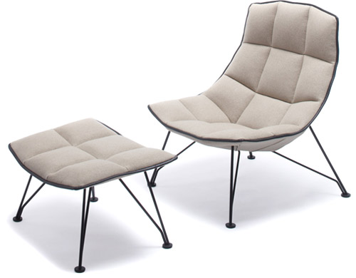 Wire lounge chair and ottoman from Jehns + Laub