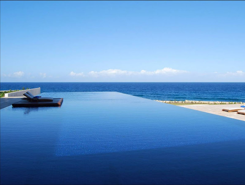 Infinity pool at Casa Kimball in the Dominican Republic with a view of the ocean