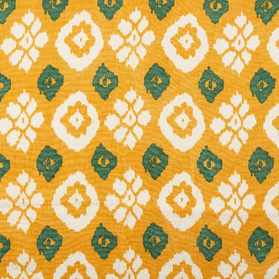 Ikat Saffron Block Printed Linen fromJohn Robshaw Textiles