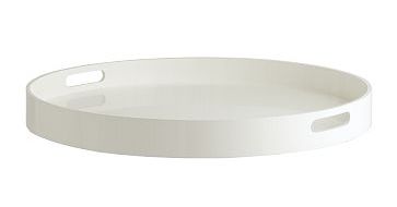 Round White Lacquer Tray