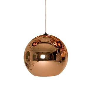 Copper pendant light from moss