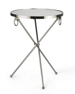 Metal side table with a round top from William Sonoma Home