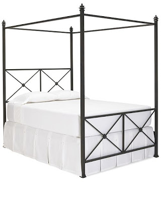 Black metal canopy bed