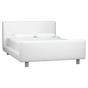 White upholstered bed from CB2