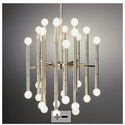 Modern silver chandelier from Jonathan Adler