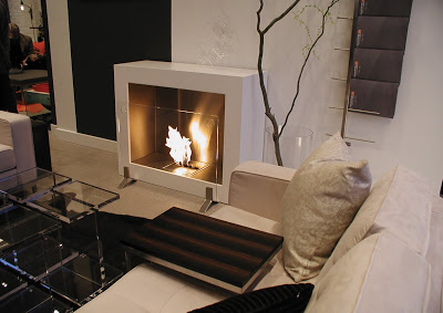 Environmentally friendly fireplace in a living room