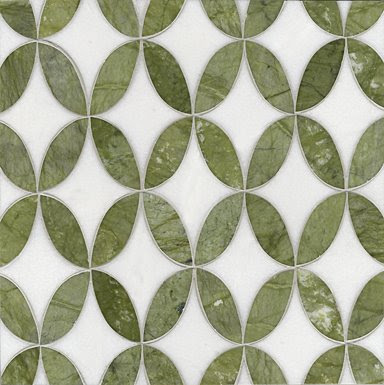 Green and white mosaic tile from Ann Sacks