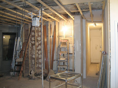 Kitchen and entry hall before remodeling