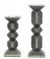 Modern silver candlesticks from Mitchell Gold & Bob Williams