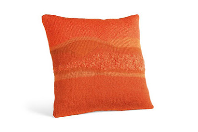 Orange merino wool and mohair pillow from Room & Board