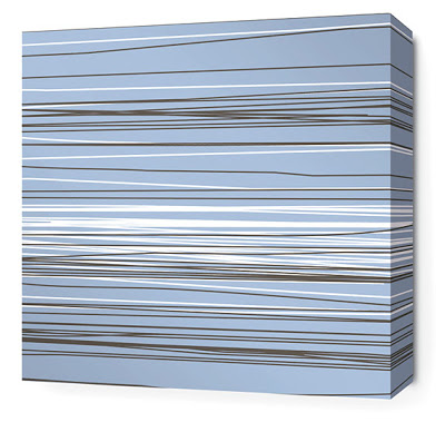 Blue striped wall art from Inhabit