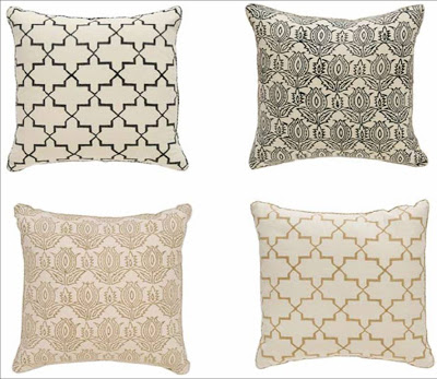 Four Madeline Weinrib block print pillows