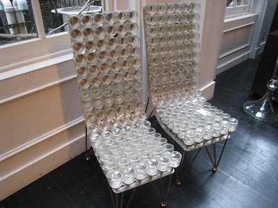 Dining chair made of glass jars from CITE