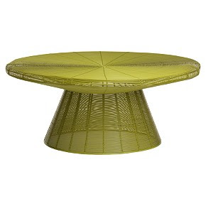 Electric lime Platner coffee table replica from CB2