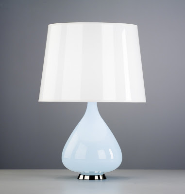 Color glass lamp with a tear drop base from Jonathan Adler