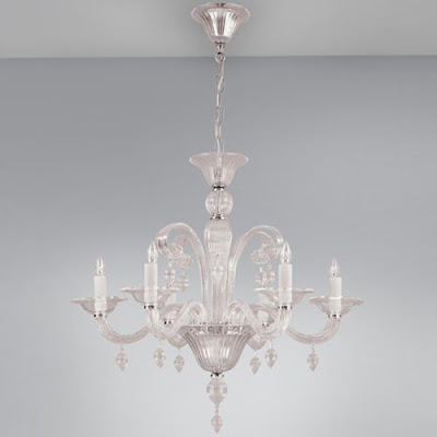 Clear glass chandelier with chrome finishes from Ylighting