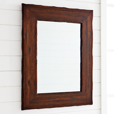 Rustic wood mirror from West Elm