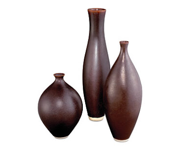 Eggplant porcelain vases from Room & Board