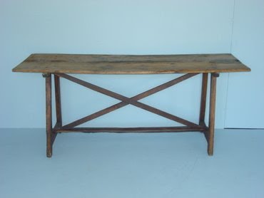 Rustic wood table from Mecox Gardens