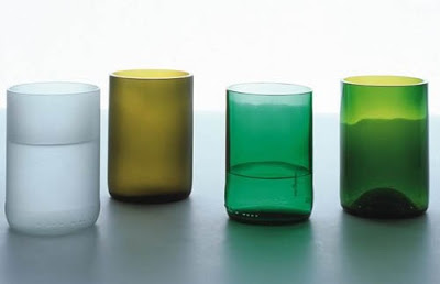 Green and clear drinking glasses by tranSglass from Zwello