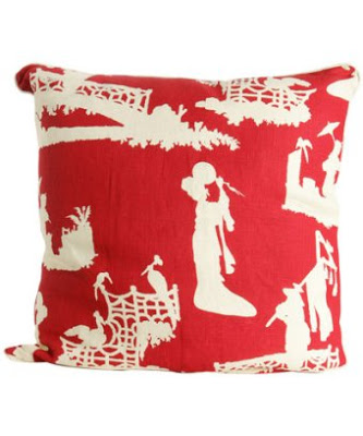 Red and white Chinoiserie pillow from BlueFly