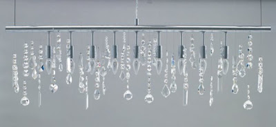 Linear crystal chandelier from Pure Modern