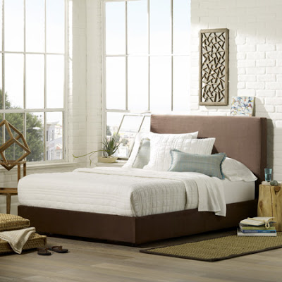 Upholstered queen bed from West Elm