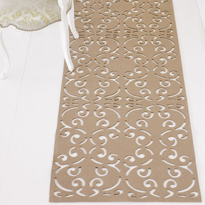 Wool blend laser cut rug from Brocade Home