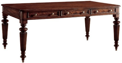 Three drawer vintage inspired mahogany writing desk from Baker Furniture