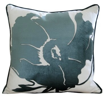 Teal and white floral throw pillow from Weego Home