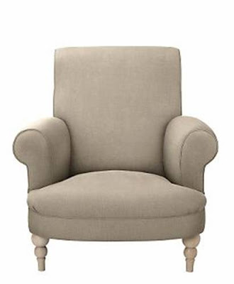 Traditional fitted upholstered armchair with high rolled back and arms from The Conran Shop