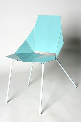 Powder blue modern steel chair from Urban Outfitters