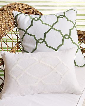 Embroidered linen pillow with a Marrakesh pattern from William Sonoma Home