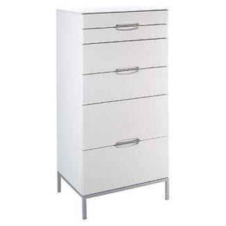 Tall white solid wood glossy lacquer finish dresser from Design Within Reach