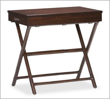 Wood beside table with an X-base and folding top from Pottery Barn