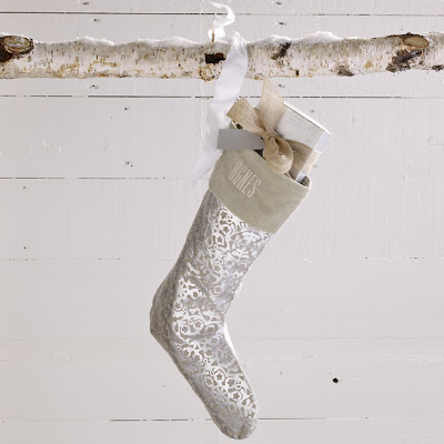 Silver Snowflake Stocking from West Elm