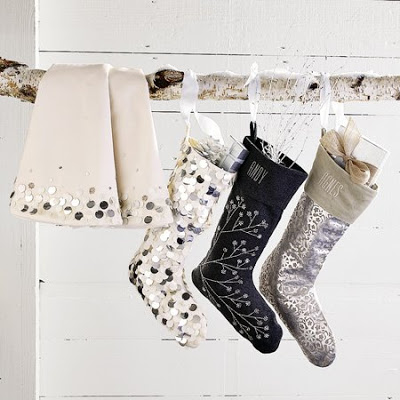 Shimmery sparkly stockings from West Elm