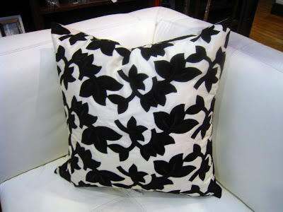 Brown and white floral pillow inspired by Madeline Weinrib