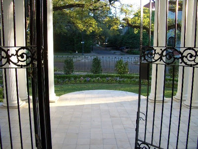 Metal front gate at the Wedding Cake House in New Orleans