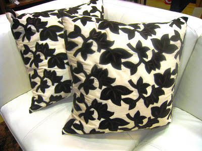 Cream and chocolate velvet floral pillow from Z Gallerie
