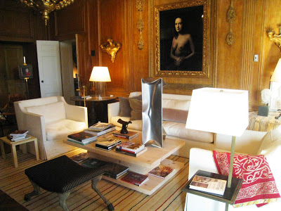 Wood paneled Drawing Room in the Greystone mansion by designer Richard Shapiro