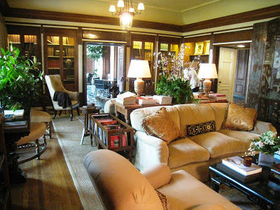 Greystone Mansion's library designed by David Phoenix and Rose Tarlow of Melrose House