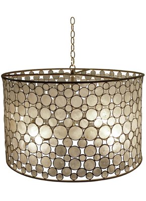 Capiz shell Serena drum chandelier from Maison Luxe 