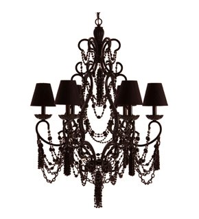 Black six light chandelier from Maison Luxe